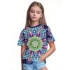 Beautiful T-Shirt for Girls Beautiful Flower 3D Print Summer Fashion Round Neck Short-Sleeved Tops Casual T-Shirts for Children