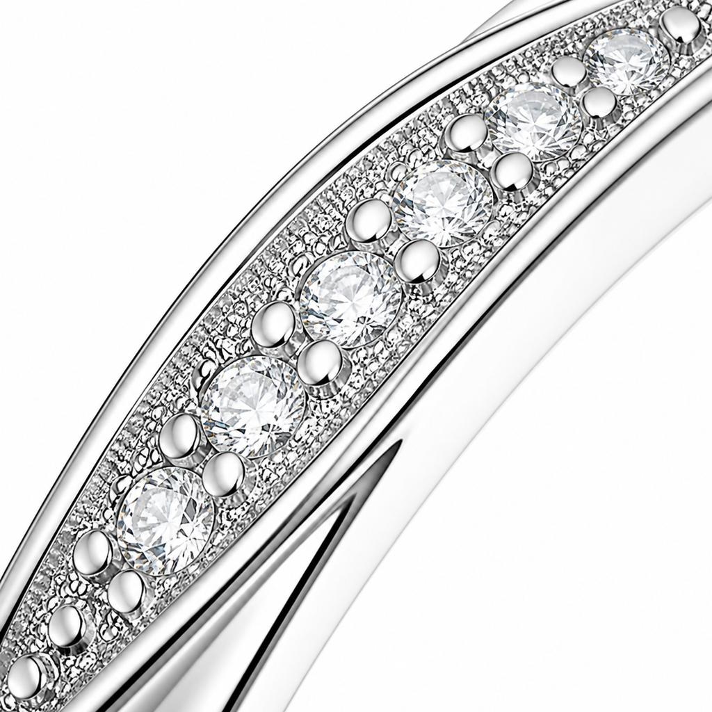 White Gold Moissanite Gemstone 925 Silver Vintage Ring Total Weight 1.8g US Sizes 5-9 Opening Adjustable Daily Dating