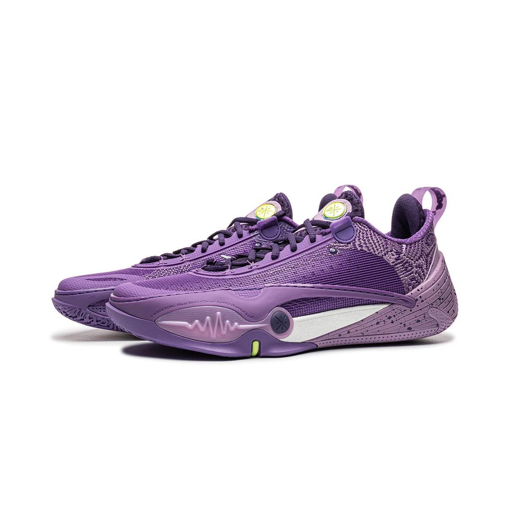 Li Ning Cushioning Abrasion Resistant Low Top Basketball Shoes Men's Zircon Purple ABAW011-11