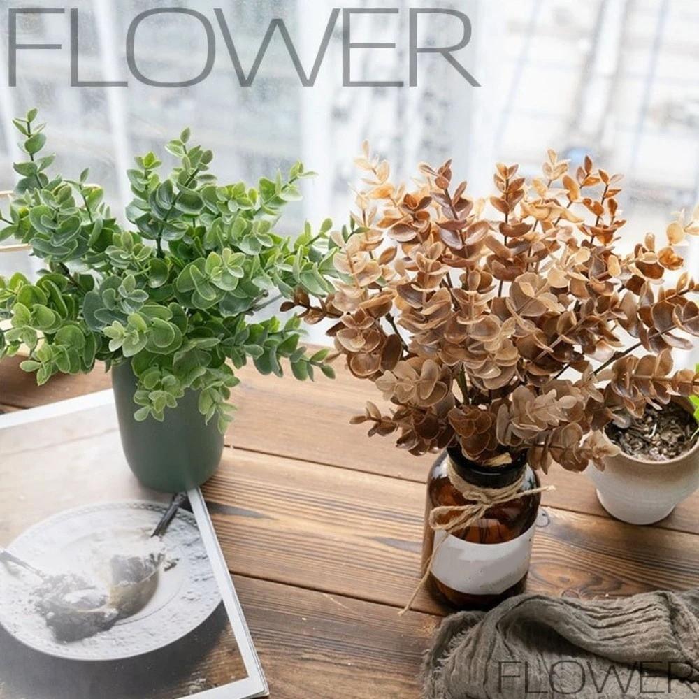 Plastic Artificial Eucalyptus Bouquet Lifelike Simulation Green Plants  Wedding Decoration