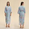 Yaoting Satin Plus Size Women's Long Sleeve Pajamas and Bathrobe Set - Spring/Fall Collection WP5021