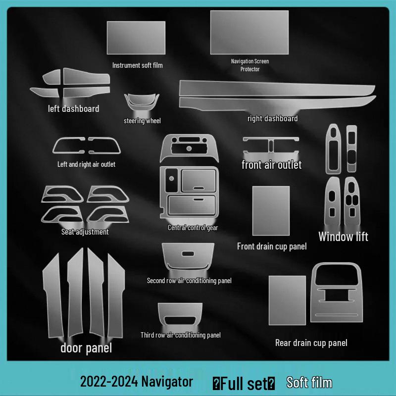 Lincoln Navigator Center Console Screen Protector - TPU Dashboard Film