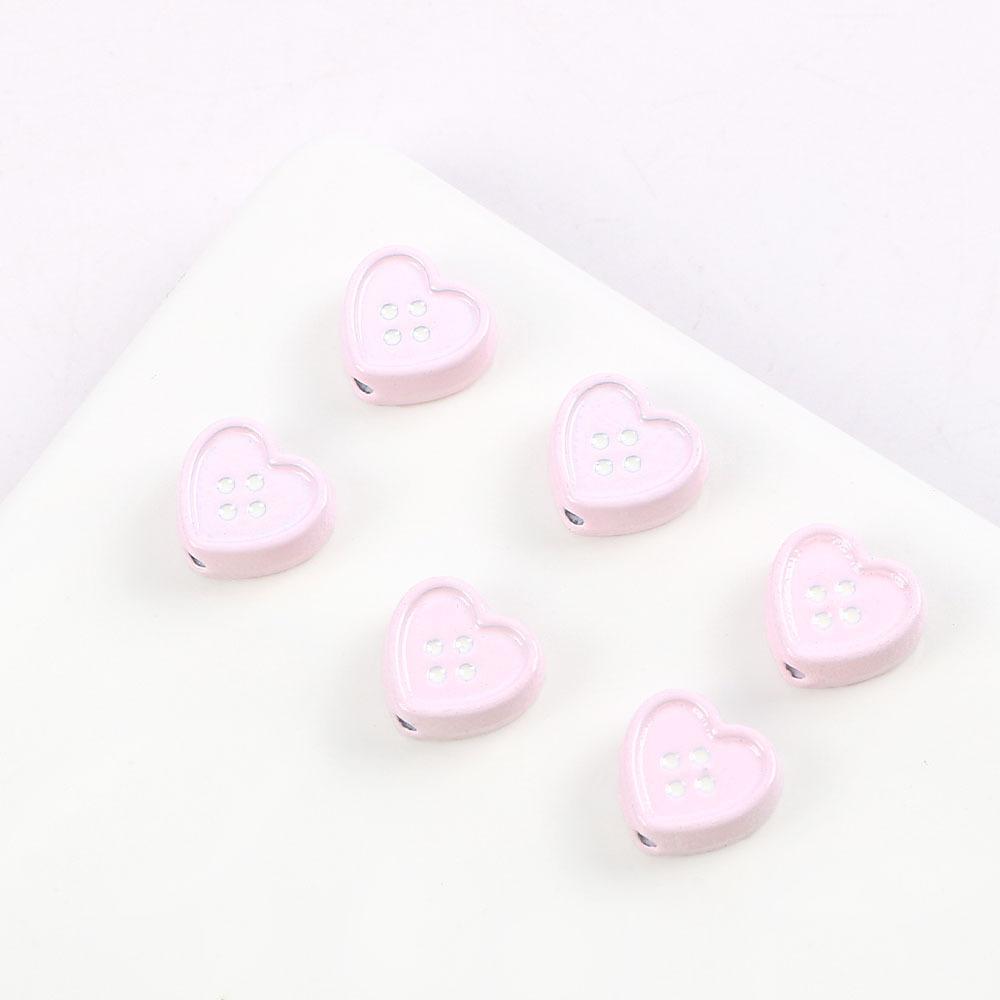 Cute Sweet Metal Love Button-Shaped Jewelry Accessories Wind Hair Accessories Mobile Phone Case Diy Necklace Material