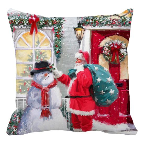Decorative Christmas Cushion Cover with Delicate Texture - Fadeless and Protective Slip-on Design for Couch Decor