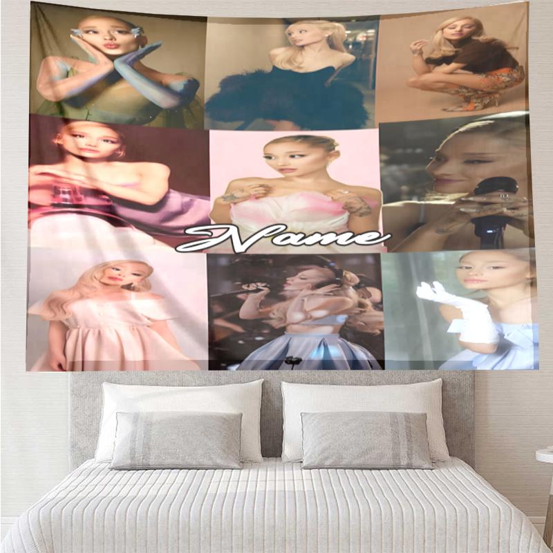 1PC Custom Name Tapestry Artistic Ariana Tapestry Accessories for Bedroom,Livingroom, dormitory Room Wall Decor, Fan Birthday Gifts