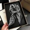 70cm Retro Printed Korean-Style High-End Imitation Silk Scarf for Women - Versatile Fashion Square Accessory