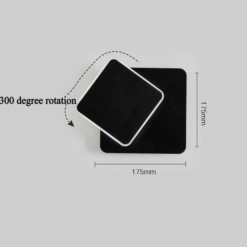 7W LED Indoor Wall Lamp Aluminum Acrylic Wall Light Bedroom Lamps Living Room Aisle Corridor Lighting Rotating Wall Sconce