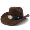Fashion Suede Cow Head Decoration Simple Top Hat European and American Style Men's and Women's Western Cowboy Hat Personalized Grassland Knight Hat