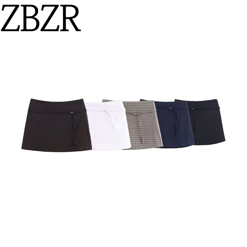Za Autumn New Arrivals Women's Clothing Zr European and American Style Foreign Trade Fashion Versatile Belt-Decorated Mid-Waist Skirt Pants 4661522