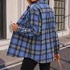 Women's Casual Plaid Long Sleeve Lapel Collar Cardigan Shirt
