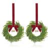 1/2Pcs Mini Christmas Wreath with Red Bow Bells Artificial Norfolk Pine Hanging Wreath Holiday Party Cabinets Window Stairs Railing Chairs Decoration