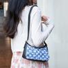 Blue Denim Pattern Armpit Bag, Simple Fashion Plaid Printing Shoulder Handbag, a Women's Bag Trend
