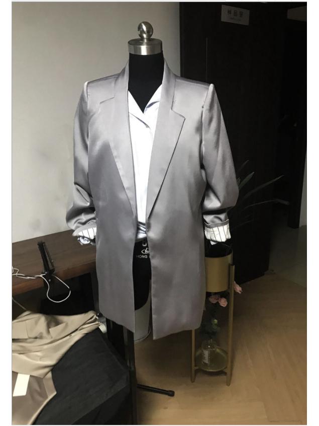 Women's Slim Black Suit with Unique Design - Imported Fabric, Mid-Length Autumn Jacket, Slim Fit.