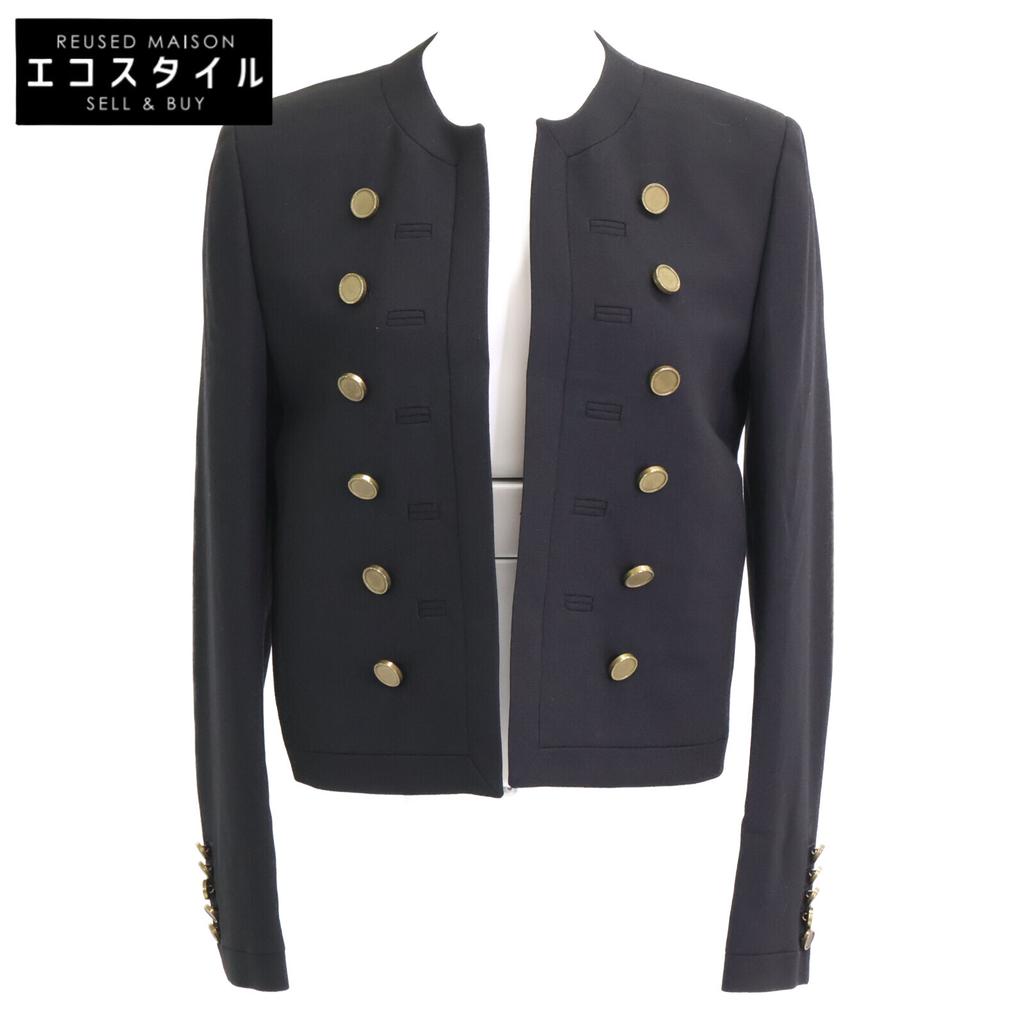 Saint Laurent Paris [Excellent Condition/Domestically Authorized] 321520 Eddie Era Gold Button Napoleon Jacket 38 blackUsed