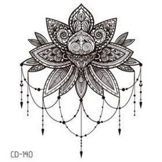 Rikalong Waterproof Retro Floral Tattoo Sticker - Fashionable Exotic Design 75*80mm