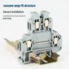 Chaoda UKK3 Copper Flame-Retardant Rail-Mounted Double-Layer Terminal Block 2.5mm Double-In/Out Terminals