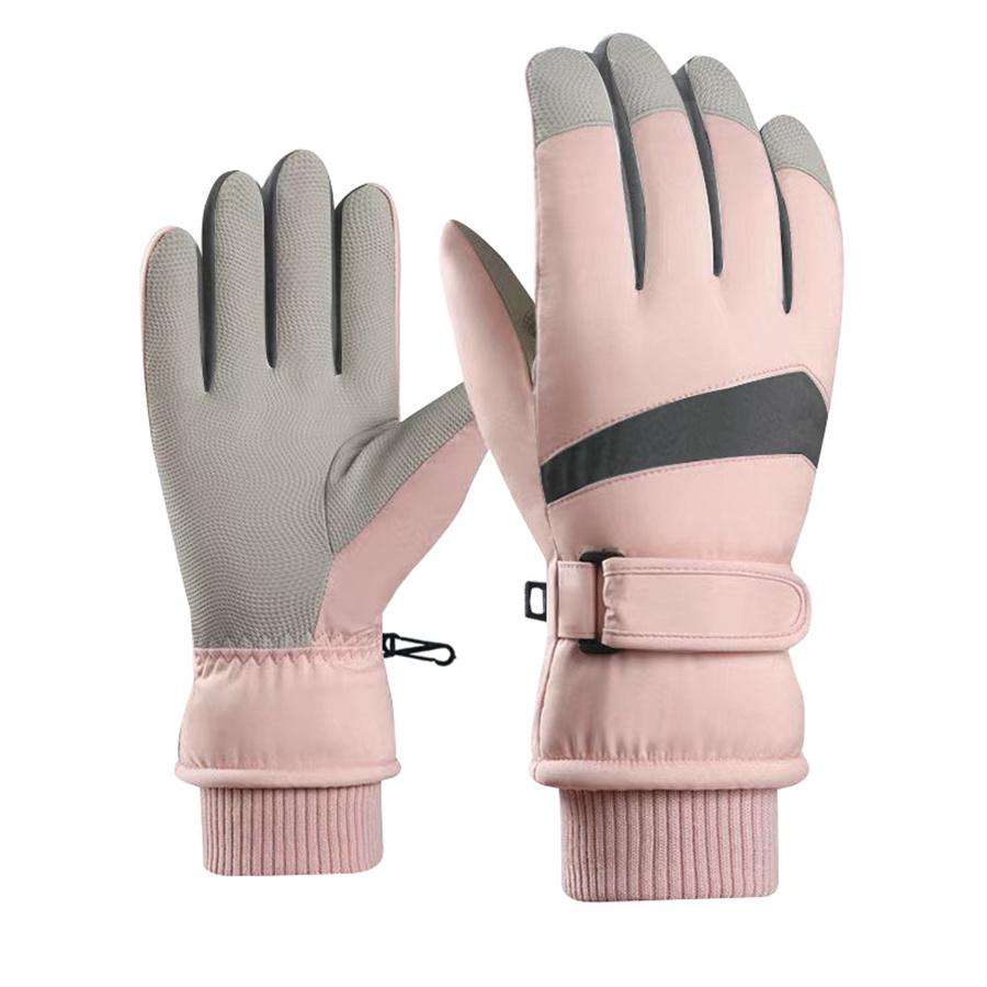 Women's Waterproof Winter Ski Gloves, Warm Fleece Lined, Anti-Slip Touchscreen Gloves for Snowboarding, Skiing