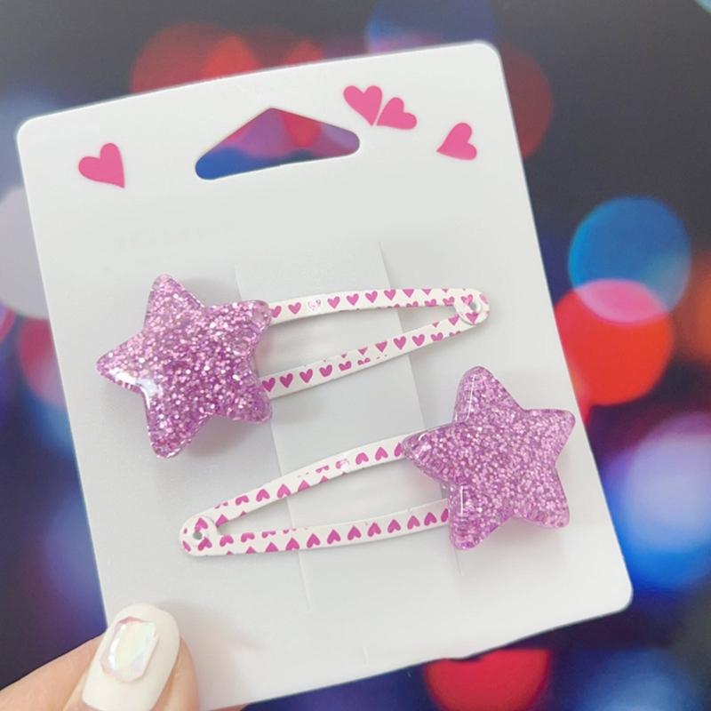 Adorkable Stern Glitzer Haarspange für Mädchen Kind Stern Haarspangen Glitzer Handgemacht Rosa Haarnadeln Hübsche Haarnadeln