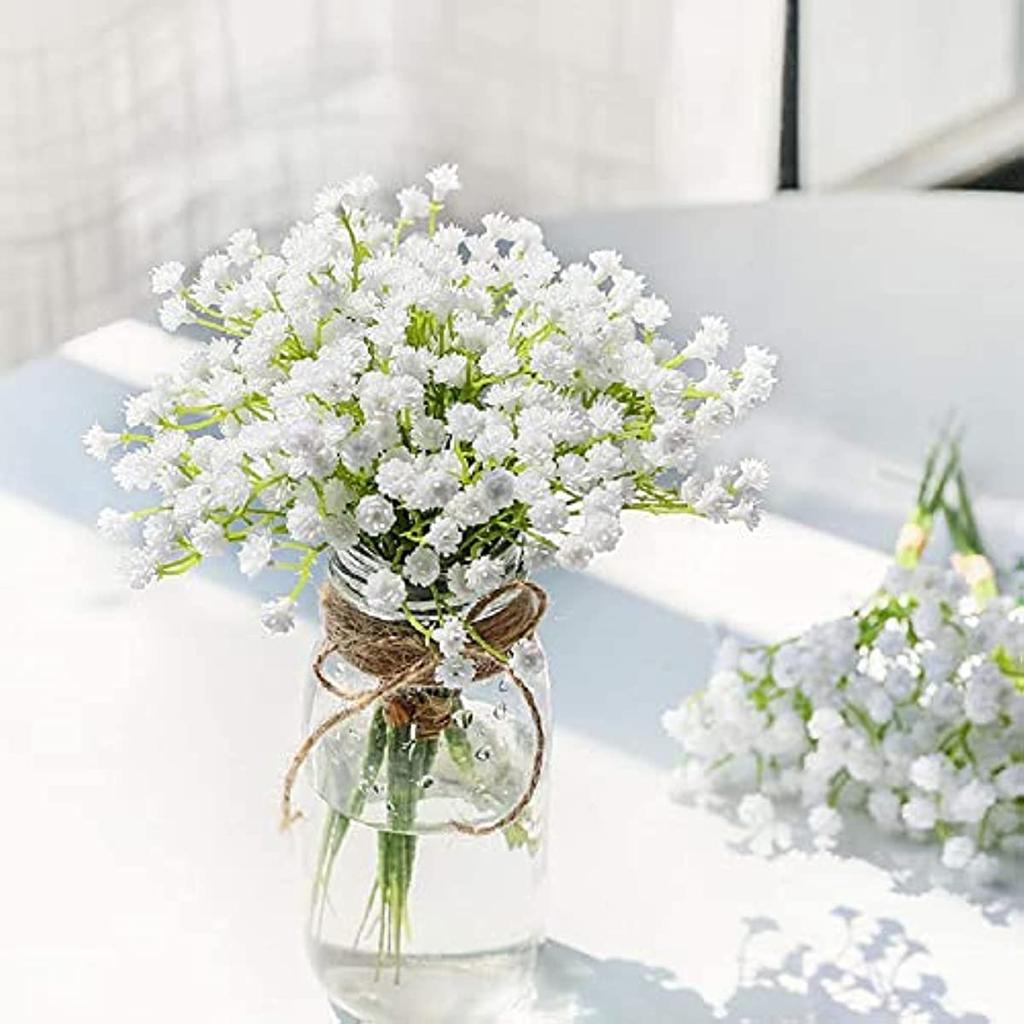 20cm Babys Breath Artificial Flowers White Fake Flowers DIY Floral Bouquets Decoration Office Party Wedding Home Decoration