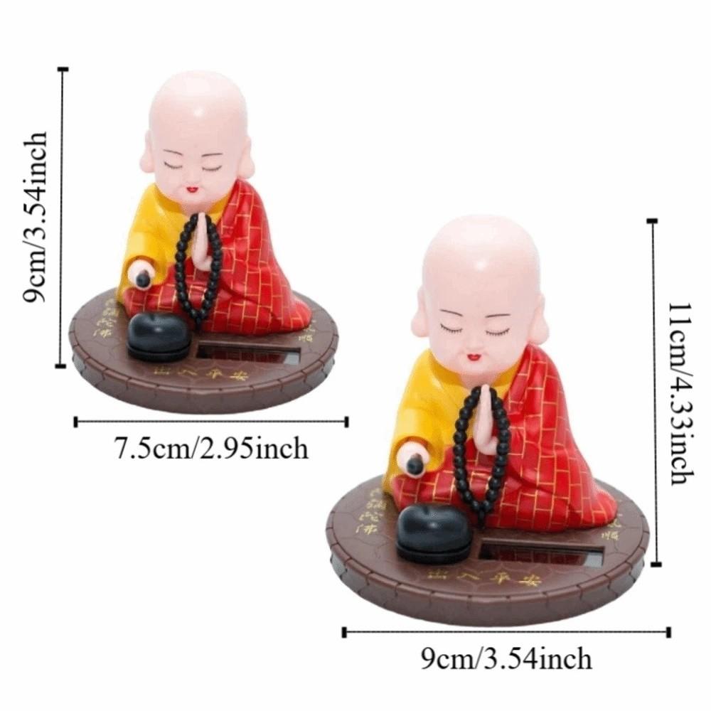 Devout Prayer Solar Nodding Buddha Toys Wealth Coming Buddhist Monk Figurines  Gifts