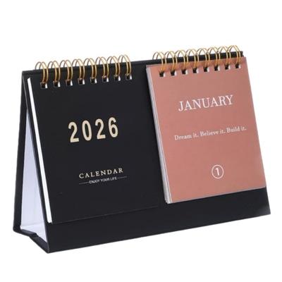 Monthly Flip Standing Desktop Calendar 2026 Home Office Supply Twin-Wire Binding