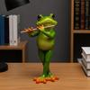 Frosch Musiker Statue Handgeschnitztes Frosch Ornament mit UV-Beschichtung Mini Resin Figur Musikinstrument spielend Gartendekor