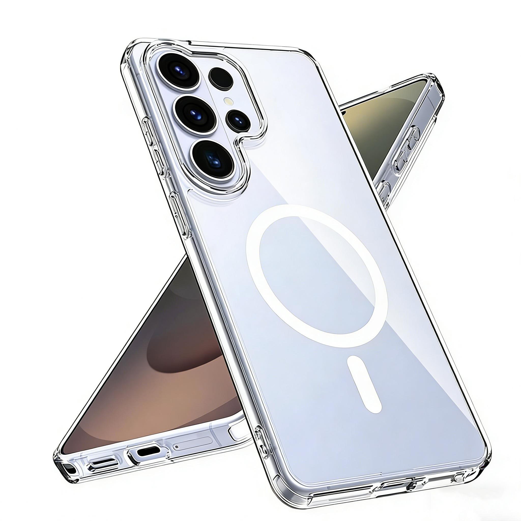 Magnetic for MagSafe Case for Samsung Galaxy S26 Ultra Plus Case Shockproof Soft Edge Bumper Hybird Hard PC Back Cover S26+ Capa Galaxy S26 Plus