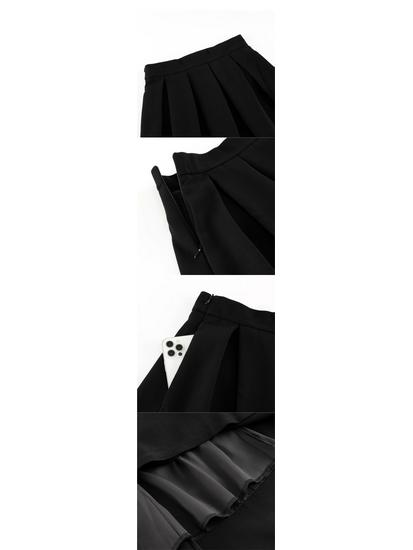 Hepburn Style High-Waisted A-Line Midi Skirt - Spring/Autumn 2025 Slimming Puffy Design