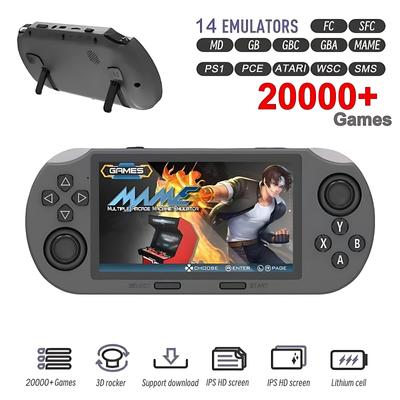 Consola de juegos portátil SF3000, consola de juegos retro inalámbrica, consola de juegos con pantalla IPS de 4,5 pulgadas, 64 GB, más de 20 000 juegos integrados