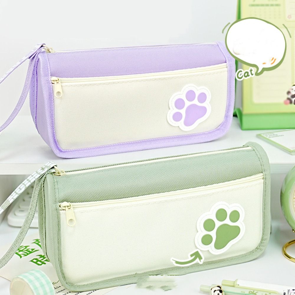 

Large-capacity Pencil Case Double Layer Students Pen Case Cute Stationery Bag фіолетовий