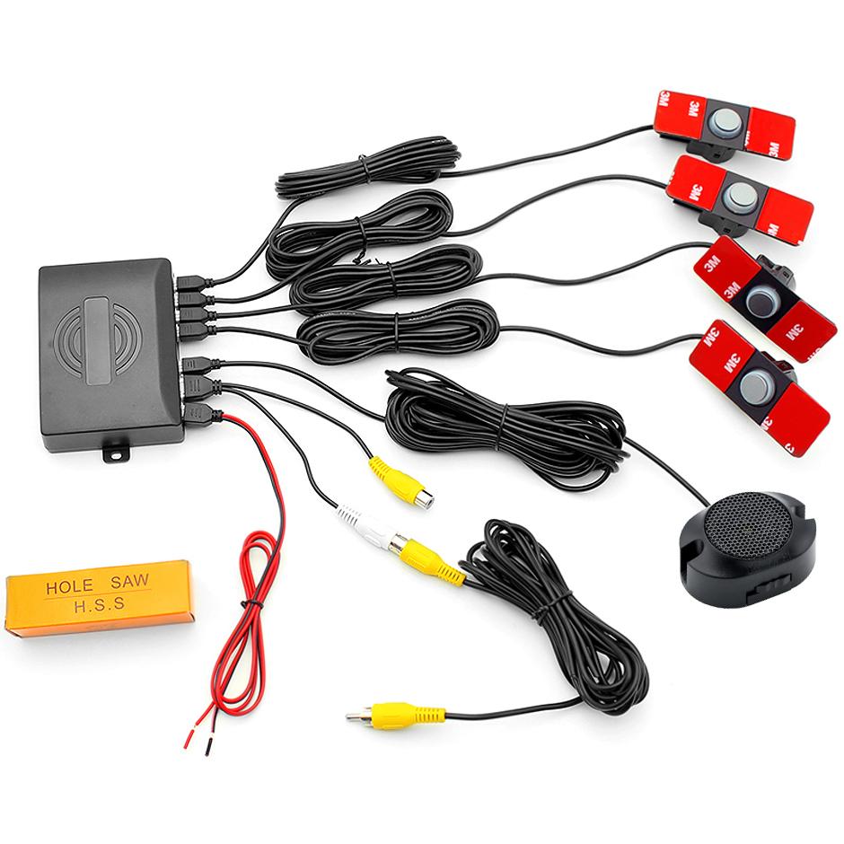 AHD Car Video Parking Sensor Reverse Radar Detector System 13mm Original Flat Sensors Can Connect Car DVD Monitor Rear Camer