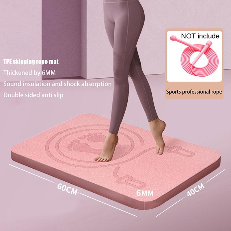 6mm Springseilmatte Anti-Lärm Springseilmatte Bodenmatten Übung Stoßdämpfung Yogamatte Tpe Springmatte Fitnesspad