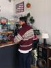 Cleanfit Retro Fair Isle Rode Polo met Rits