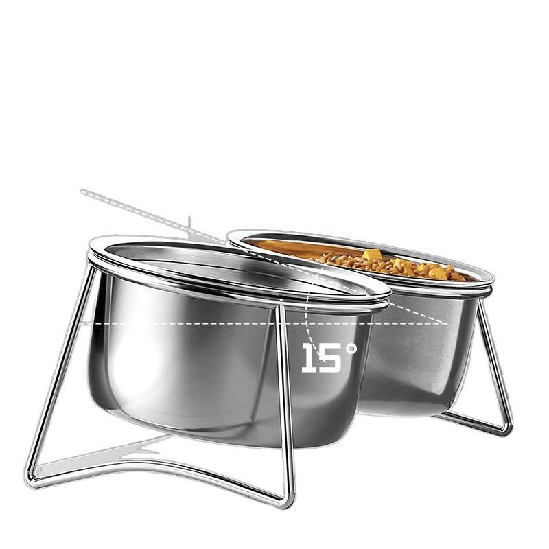 Stainless Steel Pet Bowl for Dogs Cats Elevated Neck Support Feeder Water Food Dish