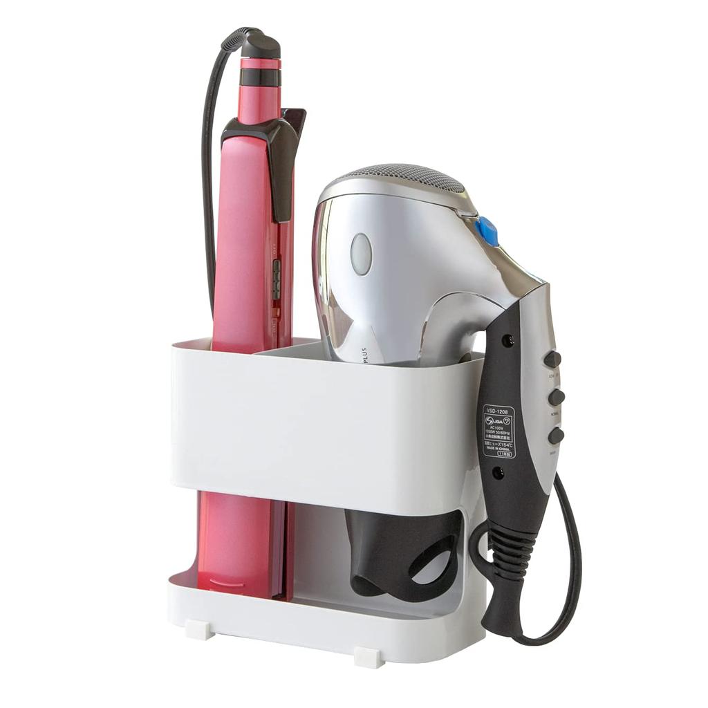 Yamazaki Jitsugyo Hair Dryer Hair Iron Holder White W16 X X H14cm Beautes Dryer Holder Hair Iron Storage 7593 & Approx. D8.5