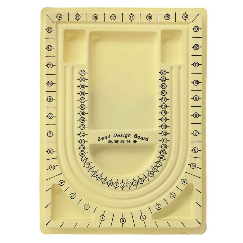 

U Shaped Bracelet Design Board Bead Board Mats Necklace Beading Jewelry Organizer Jewelry Making Tray Tool Yellow 1