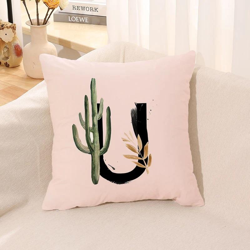 Letter Printed Pillow Case, Living Room Sofa, Office Seat Cushion Cover, Bedroom Dormitory Bedside Home Decoration Pillow Case