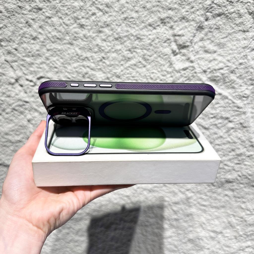 Schwarze transparente Apple IPhone 16 Handyhülle Rutschfest Transparent 15Pro Lidun Zweifarbige Magnetische Hardware Objektivhalter