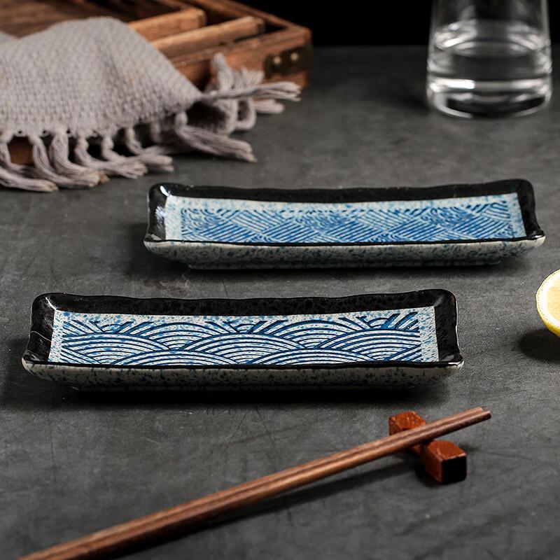 Japanese Style Ceramic Rectangular Sushi Plate