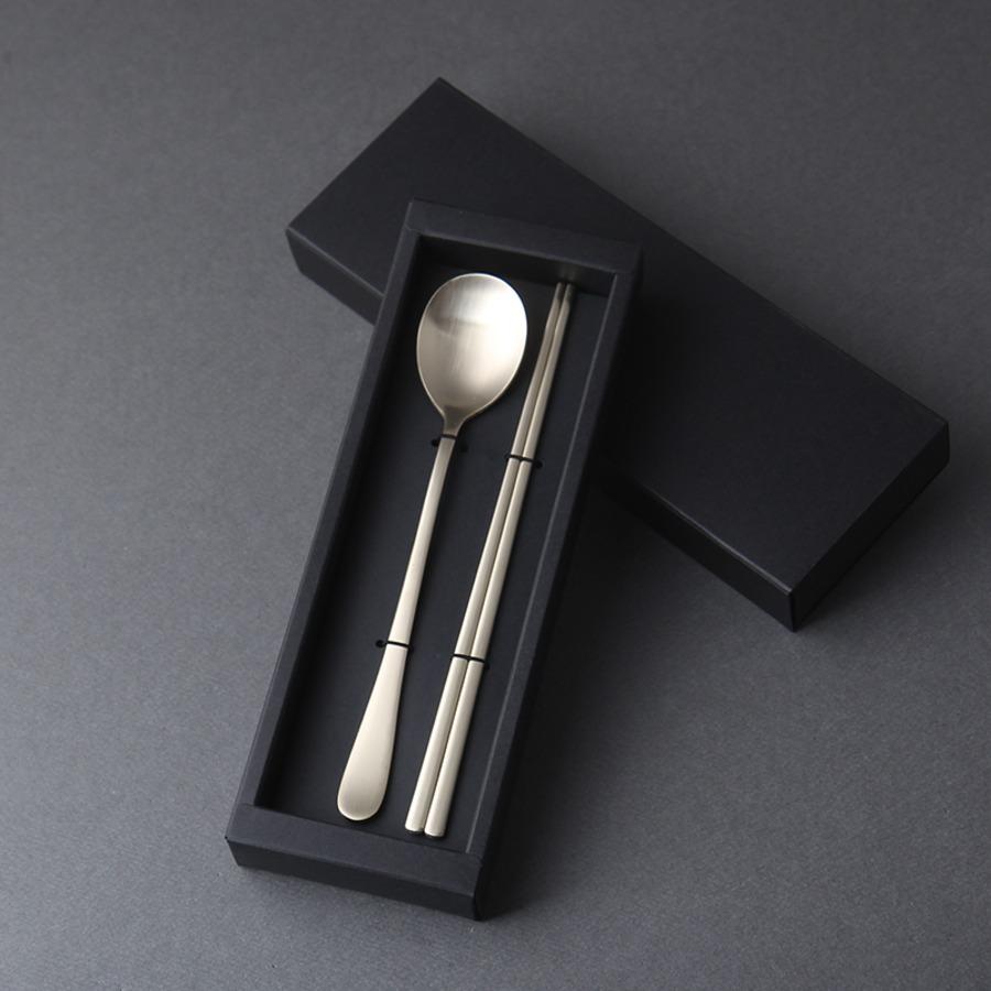 Korean Soul 24K Gold Plated Sujeo Set for 1 | STS304 Stainless Steel Spoon & Chopsticks | Gift Case