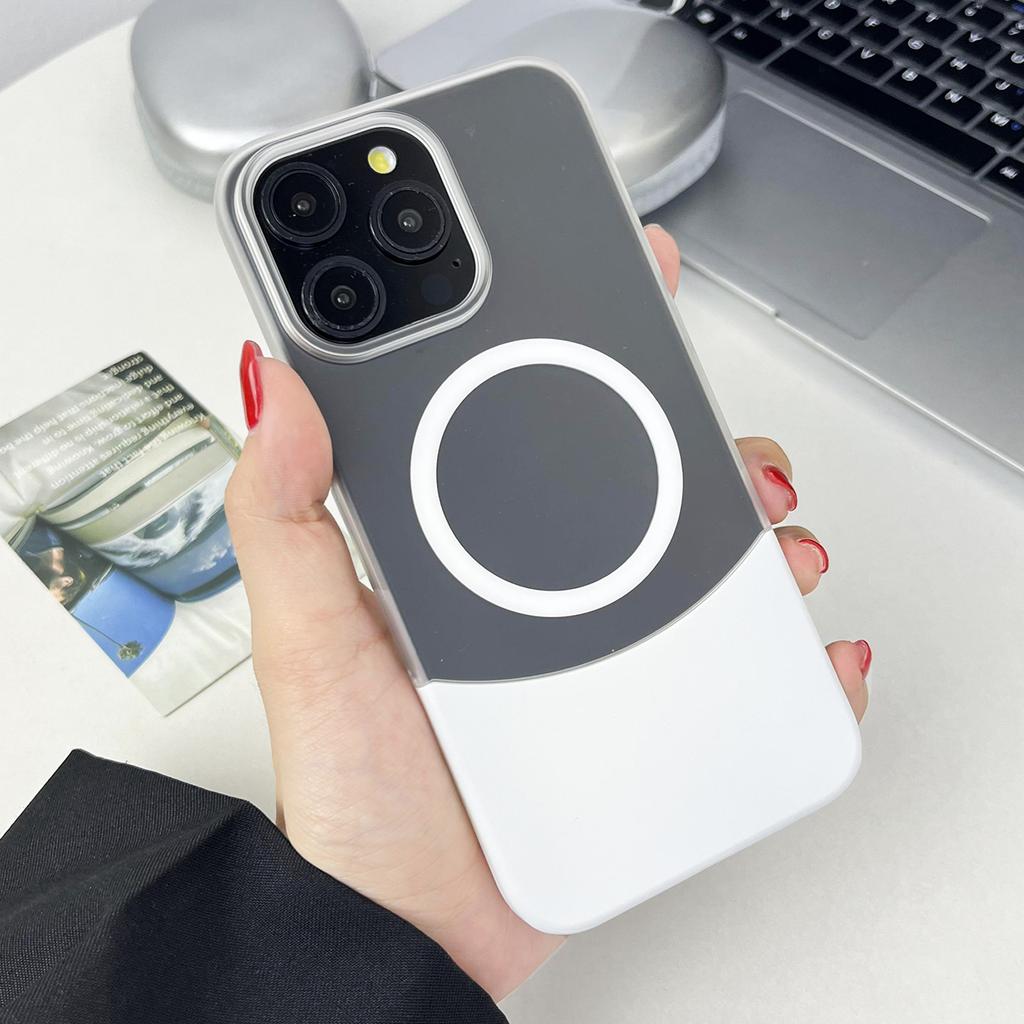 Applicable To Apple 16PROMAX Skin Matte Mobile Phone Case iPhone15 Up and Down Plug Magnetic PC Anti-drop Protective Case