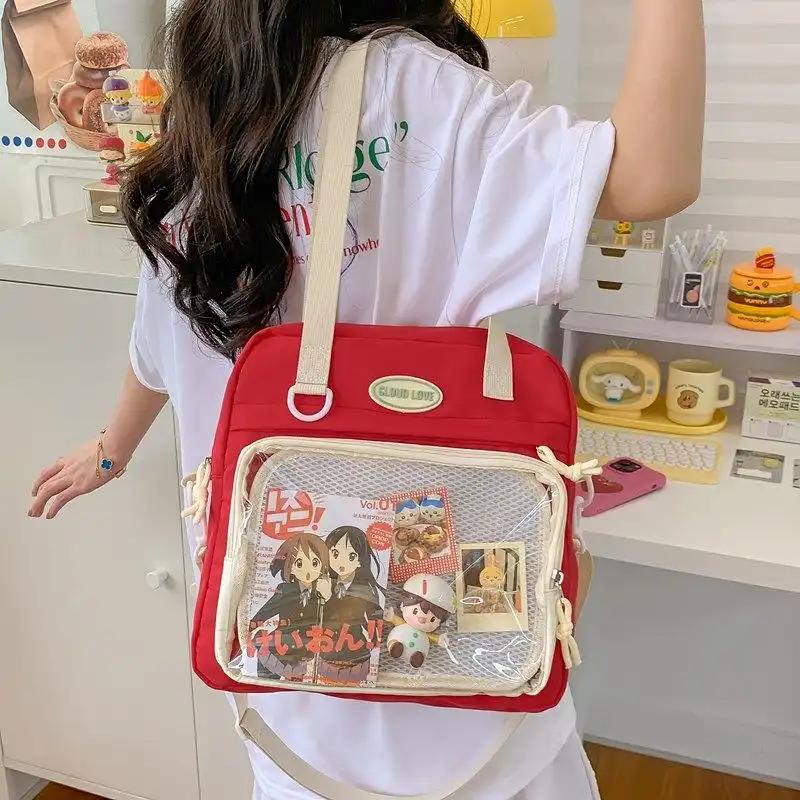 Harajuku Sweet and Cute Ita Bag Fashionable and Beautiful JK Uniform Women's Shoulder Bag Preppy Style Casual Y2K Crossbody Bag