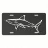 Funny Shark Black License Plate 6x12 Inch Novelty Metal Aluminum Car Tag With Bold Animal Design Decorative Front Plate for Tr