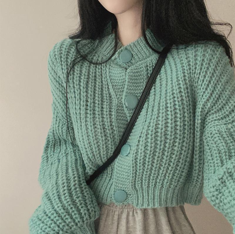 Autumn and Winter Cashmere Sweater Women's Self-Cultivation Half High Neck Cardigan Warm Knitted Sweater Women