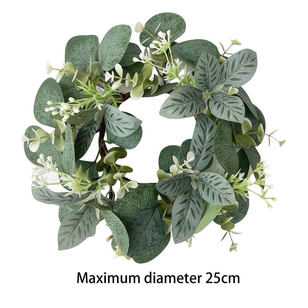 Candle Ring Wreath Party Supplies Mini Wreaths Simulation Wreaths Candle Garland Ring for Cafe Bar Home Living Room Decor