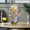 2D Flat Acrylic Colored Crystal Lotus Decoration, Indoor and Outdoor Decoration - No Battery/electricity Required, Free Day Decoration, Sh