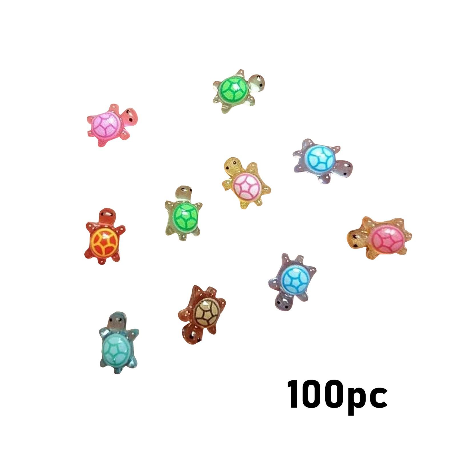 100 Pcs Cute Mini Luminous Turtle Ornaments Glowing In The Dark Miniatures Turtle Micro Landscape Kids Toys Home Decor Gift One Size