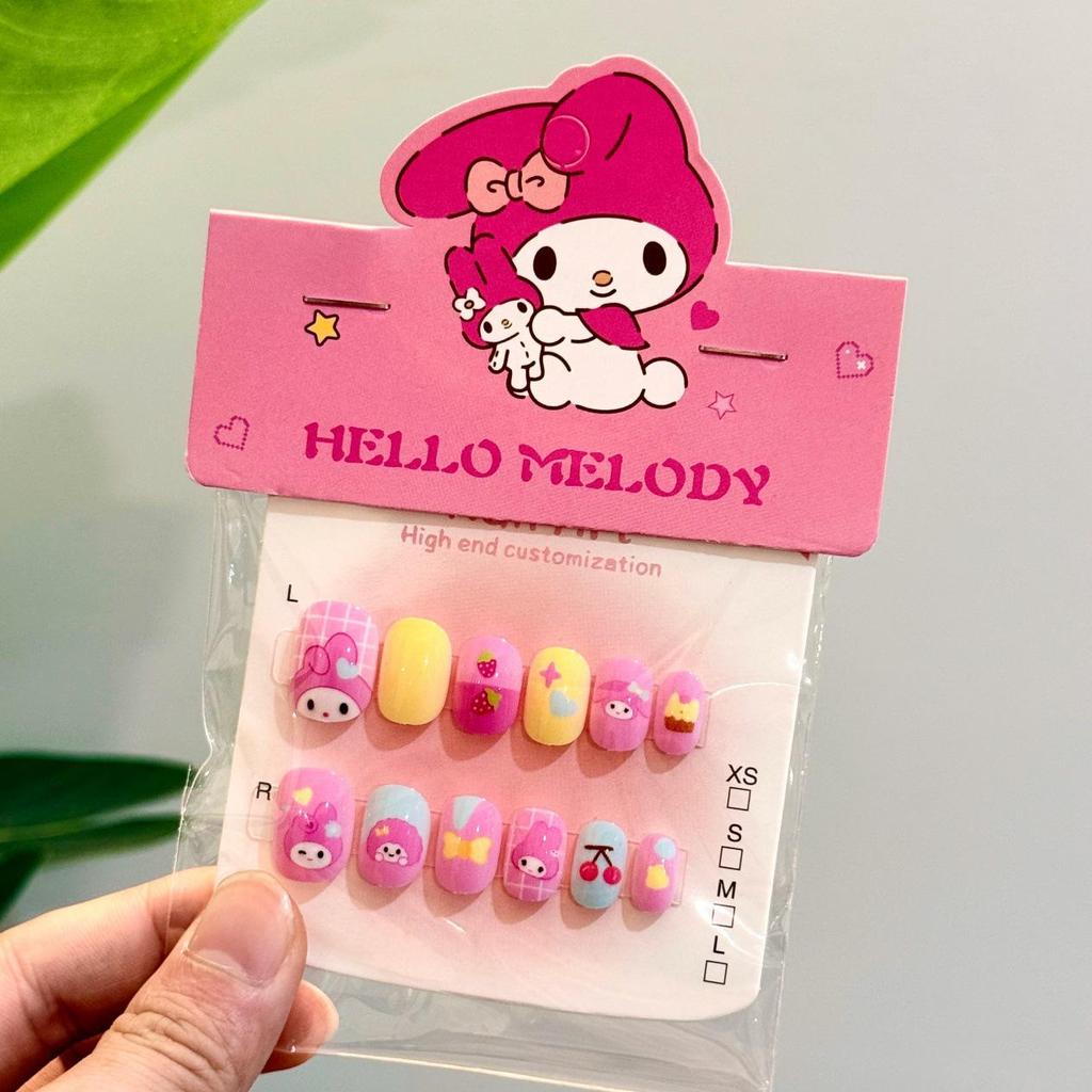 Sanrio Cute Kawaii Cartoon Nail Tips for Kids: My Melody, Hello Kitty, Kuromi