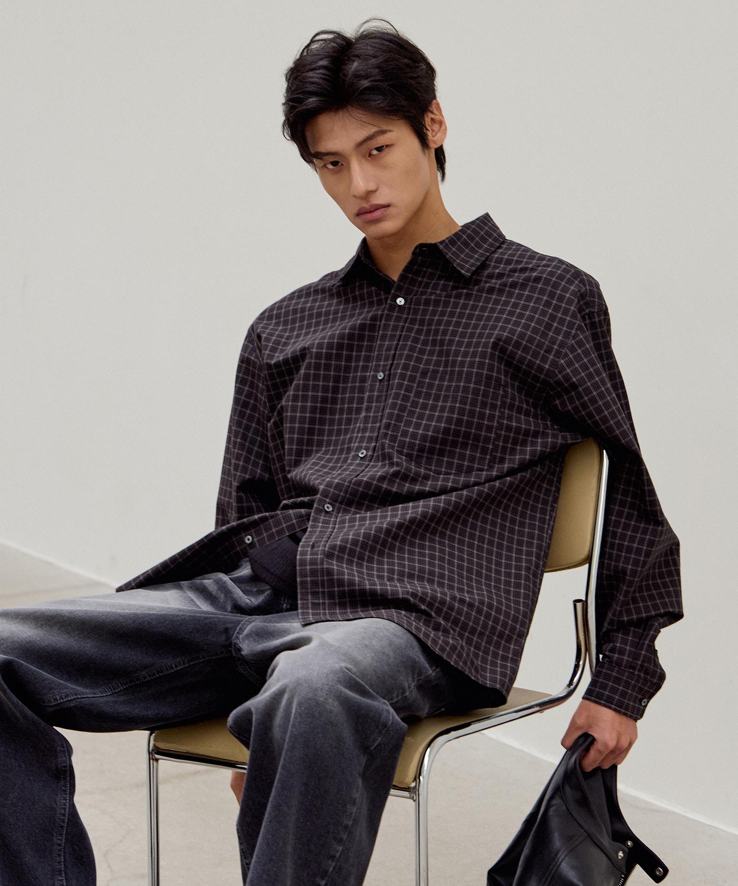 Mood Inside Retro With Check Shirt_Black Black/Xl
