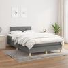 Exclusive House - Bed Slat Base with Mattress Dark Grey 120x200cm Fabric